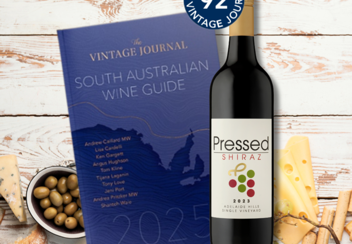 2023 Shiraz from Pressed Wines that scored 92 in The Vintage Journal South Australian Wine Guide